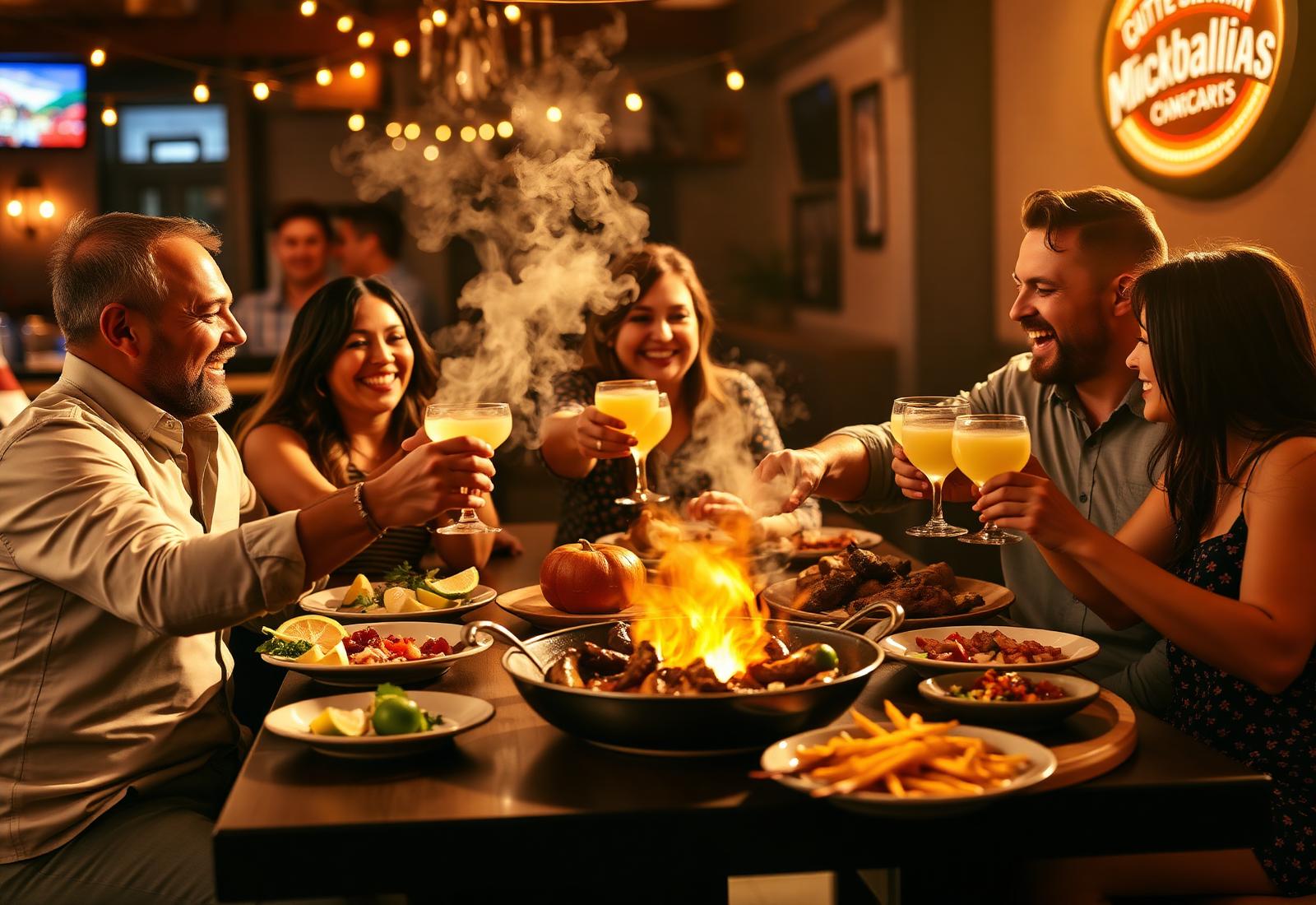 Family celebrating at the restaurant